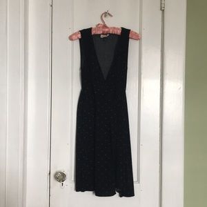 Navy Blue Sleeveless Wrap Dress